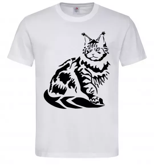 Мужская футболка Maine Coon cat Белый фото