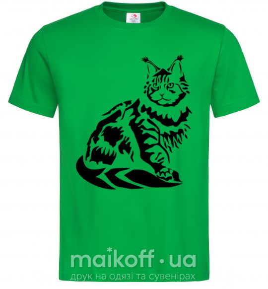 Мужская футболка Maine Coon cat Зеленый фото