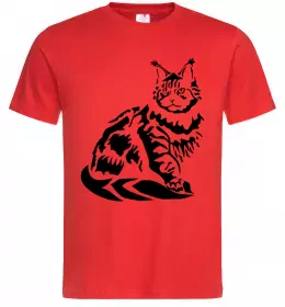 Мужская футболка Maine Coon cat Красный фото