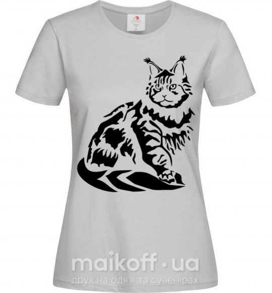 Женская футболка Maine Coon cat Серый фото