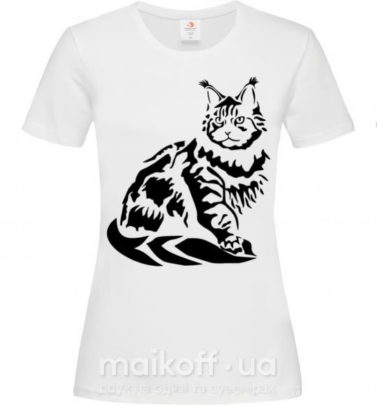 Женская футболка Maine Coon cat Белый фото