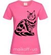 Жіноча футболка Maine Coon cat Яскраво-рожевий фото