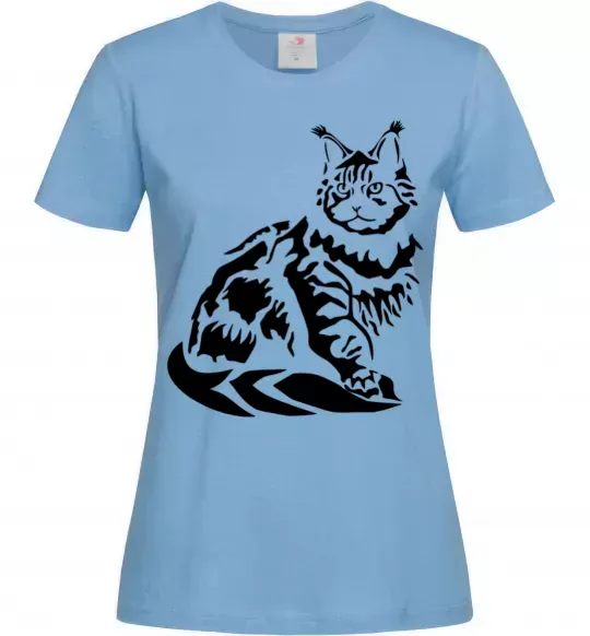 Жіноча футболка Maine Coon cat Блакитний фото