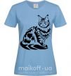 Жіноча футболка Maine Coon cat Блакитний фото