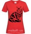 Женская футболка Maine Coon cat Красный фото