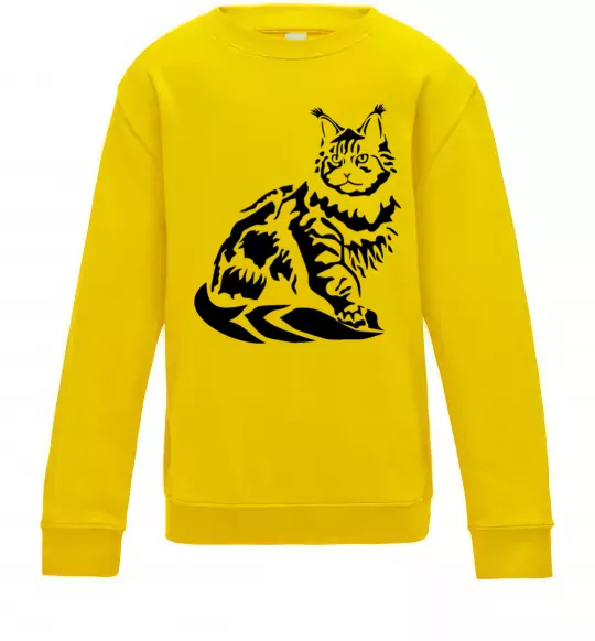 Дитячий світшот Maine Coon cat Сонячно жовтий фото