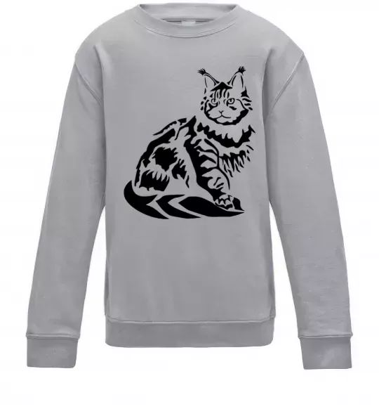 Дитячий світшот Maine Coon cat Сірий меланж фото