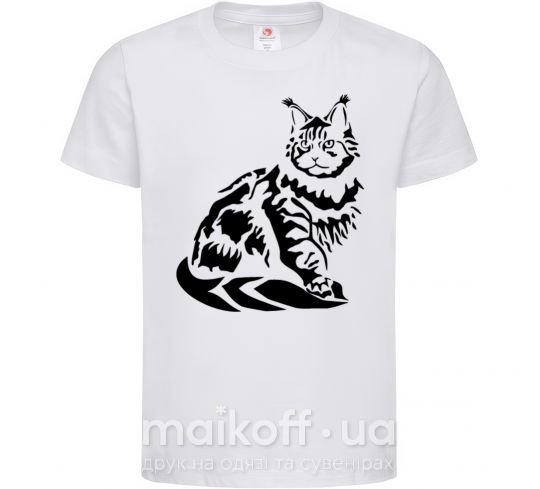 Детская футболка Maine Coon cat Белый фото