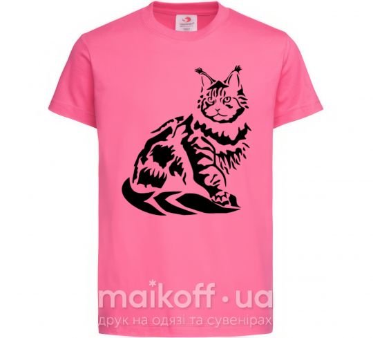 Дитяча футболка Maine Coon cat Яскраво-рожевий фото