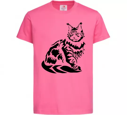 Дитяча футболка Maine Coon cat Яскраво-рожевий фото