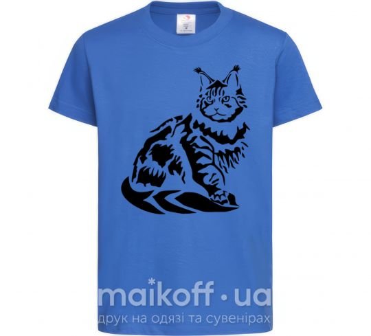 Детская футболка Maine Coon cat Ярко-синий фото