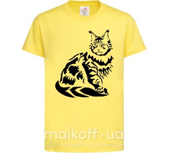 Дитяча футболка Maine Coon cat Лимонний фото