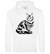 Мужская толстовка (худи) Maine Coon cat Белый фото