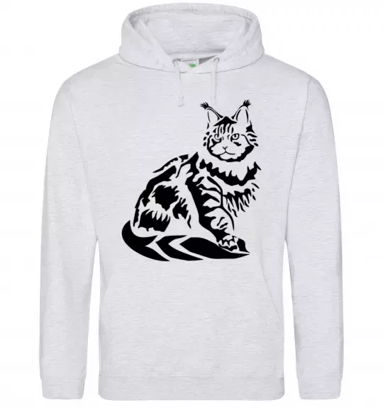 Жіноча толстовка (худі) Maine Coon cat Сірий меланж фото
