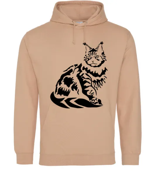 Жіноча толстовка (худі) Maine Coon cat Пісочний фото