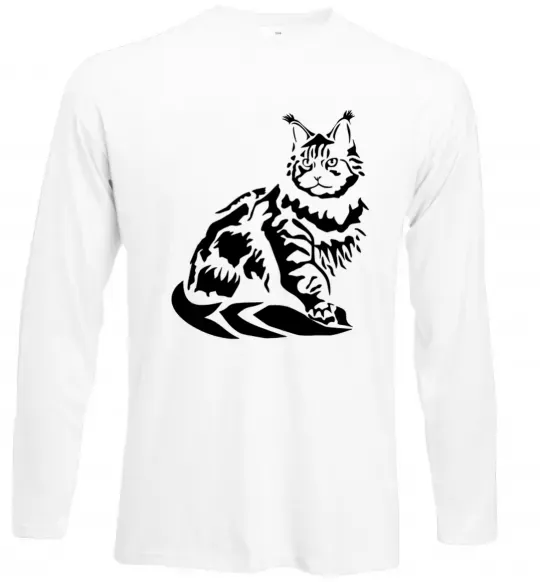 Лонгслив Maine Coon cat Белый фото