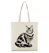 Эко-сумка Maine Coon cat Бежевый фото