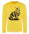 Світшот Maine Coon cat Сонячно жовтий фото
