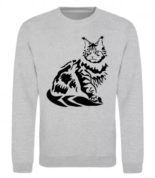 Свитшот Maine Coon cat Серый меланж фото