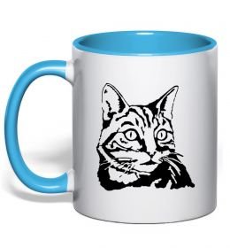 Чашка с цветной ручкой Просто кіт