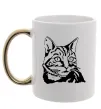 Чашка с цветной ручкой Просто кіт Золото фото
