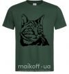 Мужская футболка Просто кот Темно-зеленый фото