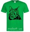 Мужская футболка Просто кот Зеленый фото