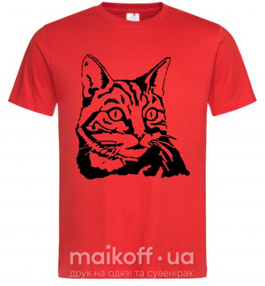 Мужская футболка Просто кот Красный фото