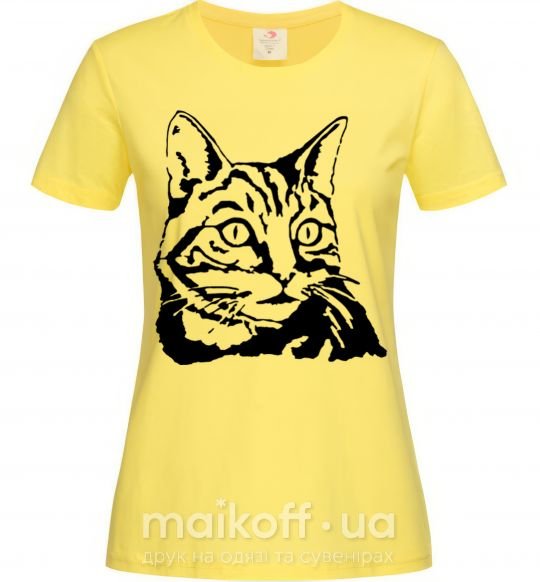 Женская футболка Просто кот Лимонный фото