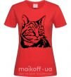 Женская футболка Просто кот Красный фото
