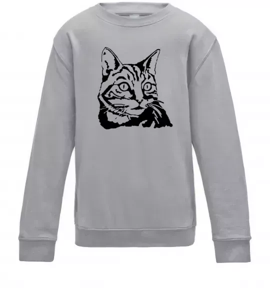 Детский Свитшот Просто кіт Серый меланж фото
