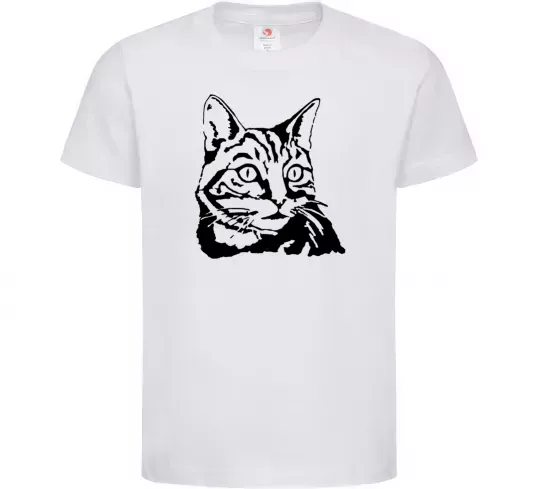 Дитяча футболка Просто кіт Білий фото