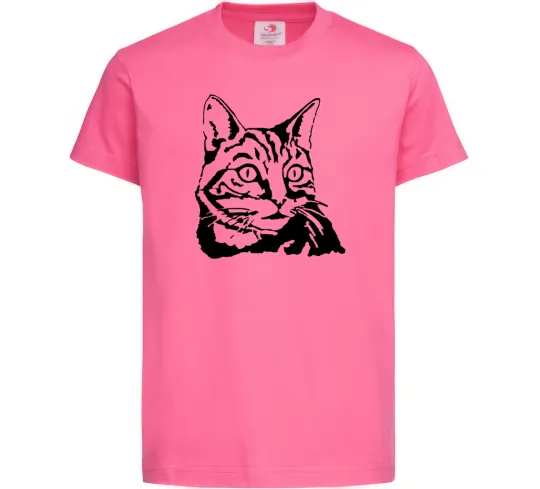 Дитяча футболка Просто кіт Яскраво-рожевий фото