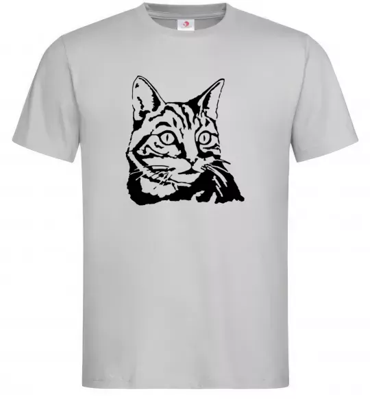Чоловіча футболка Просто кіт Сірий фото