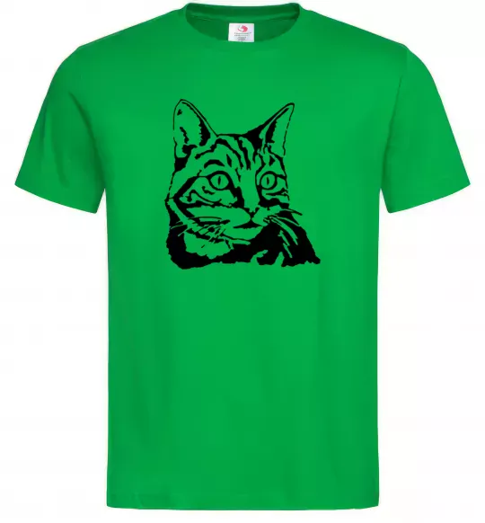 Чоловіча футболка Просто кіт Зелений фото