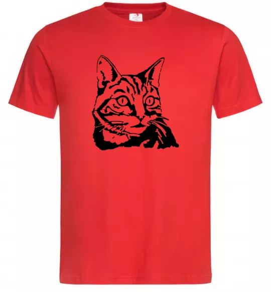 Чоловіча футболка Просто кіт Червоний фото