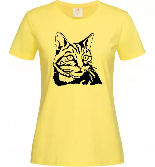 Женская футболка Просто кіт Лимонный фото