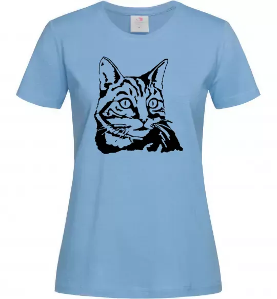 Женская футболка Просто кіт Голубой фото