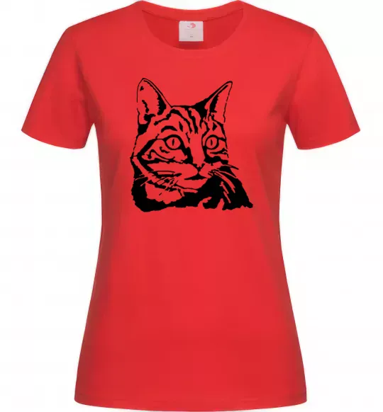 Женская футболка Просто кіт Красный фото