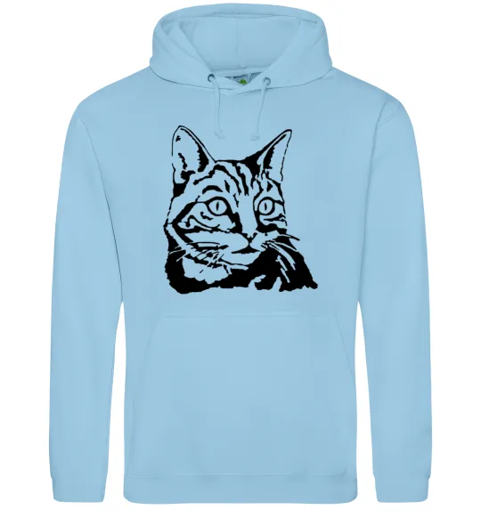 Чоловіча толстовка (худі) Просто кіт Блакитний фото