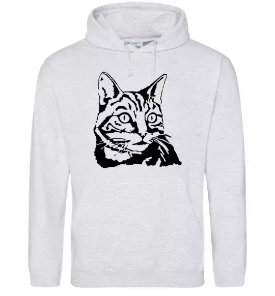 Жіноча толстовка (худі) Просто кіт Сірий меланж фото