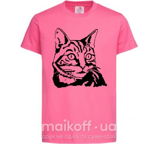 Детская футболка Просто кот Ярко-розовый фото