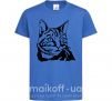 Детская футболка Просто кот Ярко-синий фото