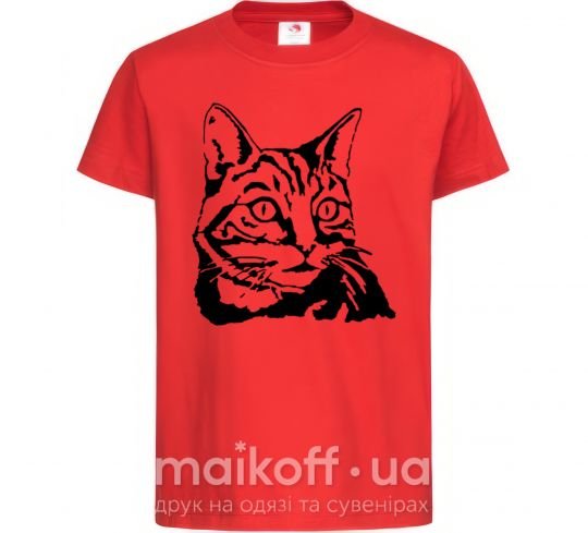Детская футболка Просто кот Красный фото