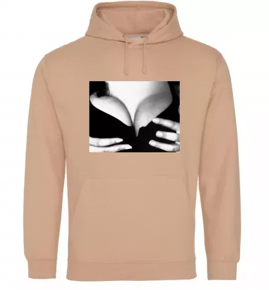 Женская толстовка (худи) Груди Моніки Белуччі Песочный фото