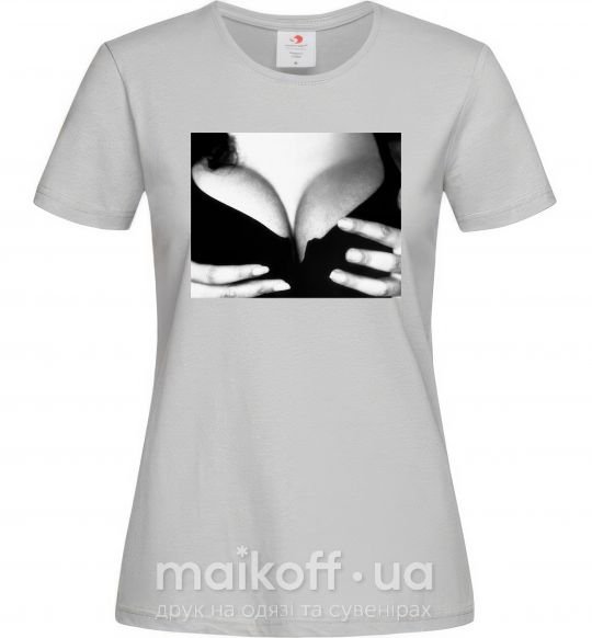 Женская футболка ГРУДЬ МОНИКИ БЕЛЛУЧЧИ Серый фото