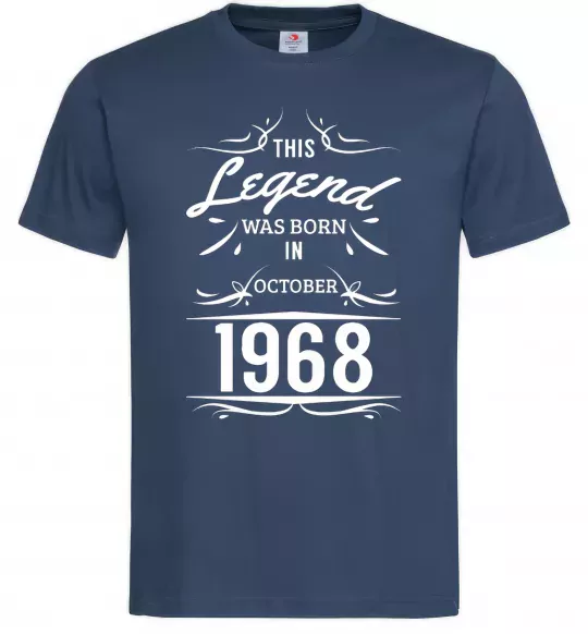 Мужская футболка This legend was born in october Темно-синий фото