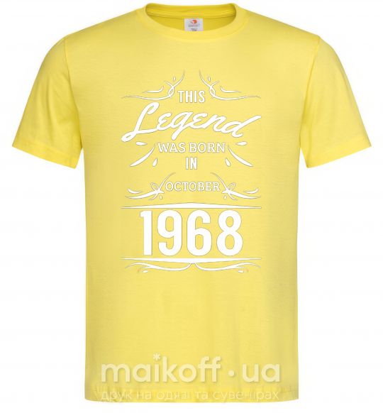 Мужская футболка This legend was born in october Лимонный фото