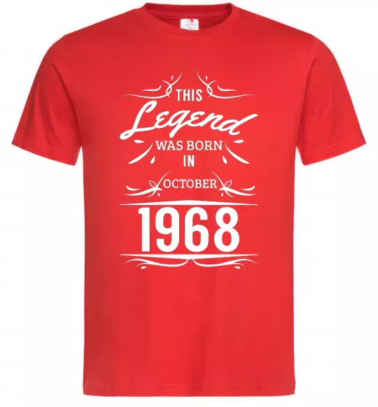 Мужская футболка This legend was born in october Красный фото