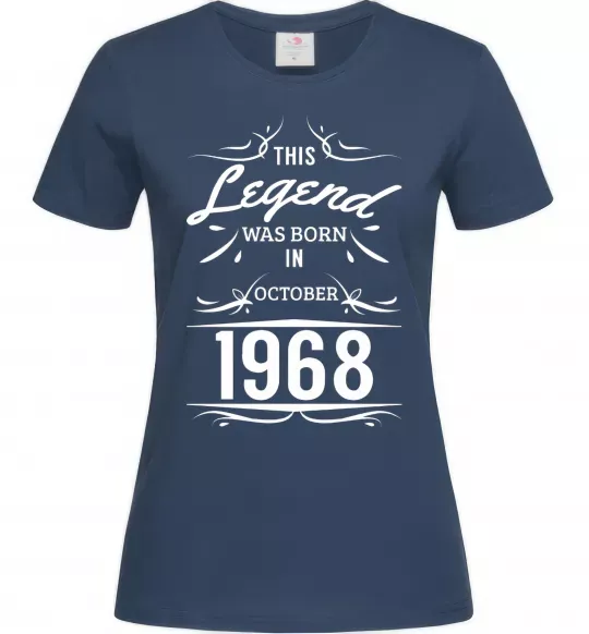 Женская футболка This legend was born in october Темно-синий фото